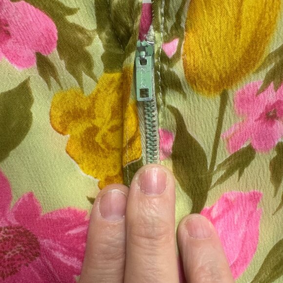 Vintage handmade dress with metal zipper no label, no size, - Picture 1 of 11